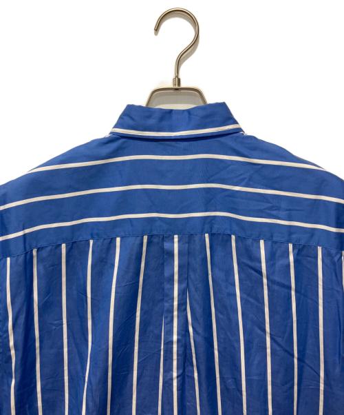 POLO RALPH LAUREN（ポロ・ラルフローレン）POLO RALPH LAUREN (ポロ・ラルフローレン) ストライプ半袖シャツワンピース ブルー サイズ:Mの古着・服飾アイテム