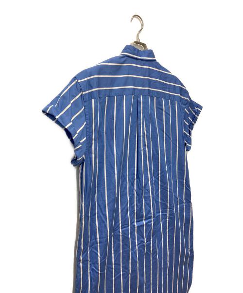 POLO RALPH LAUREN（ポロ・ラルフローレン）POLO RALPH LAUREN (ポロ・ラルフローレン) ストライプ半袖シャツワンピース ブルー サイズ:Mの古着・服飾アイテム