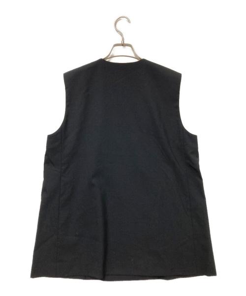 edition（エディション）edition (エディション) ウールトロピカル Vネックジレ ブラック サイズ:Fの古着・服飾アイテム