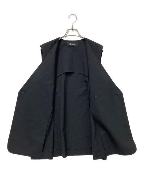 edition（エディション）edition (エディション) ウールトロピカル Vネックジレ ブラック サイズ:Fの古着・服飾アイテム