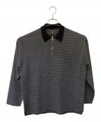 BATONERバトナ―）の古着「32G SMOOTH WOOL POLO HALF ZIP」｜ブラック×グレー