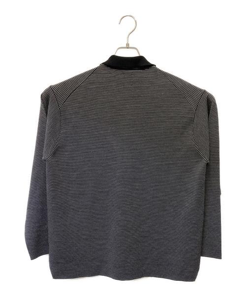 BATONER（バトナ―）BATONER (バトナ―) 32G SMOOTH WOOL POLO HALF ZIP ブラック×グレー サイズ:1の古着・服飾アイテム