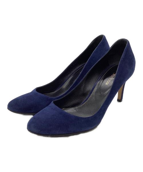 sergio rossi（セルジオロッシ）sergio rossi (セルジオロッシ) スウェードパンプス ネイビー サイズ:38の古着・服飾アイテム