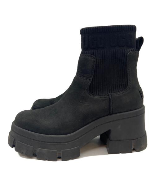 UGG（アグ）UGG (アグ) 厚底ヒールブーツ/ブルックリンチェルシー ブラック サイズ:24.5の古着・服飾アイテム