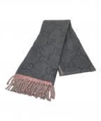 GUCCIグッチ）の古着「GG ウールジャカード スカーフ」｜グレー