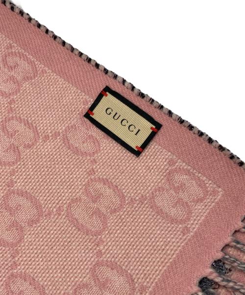 GUCCI（グッチ）GUCCI (グッチ) GG ウールジャカード スカーフ グレー サイズ:サイズ詳細参照の古着・服飾アイテム