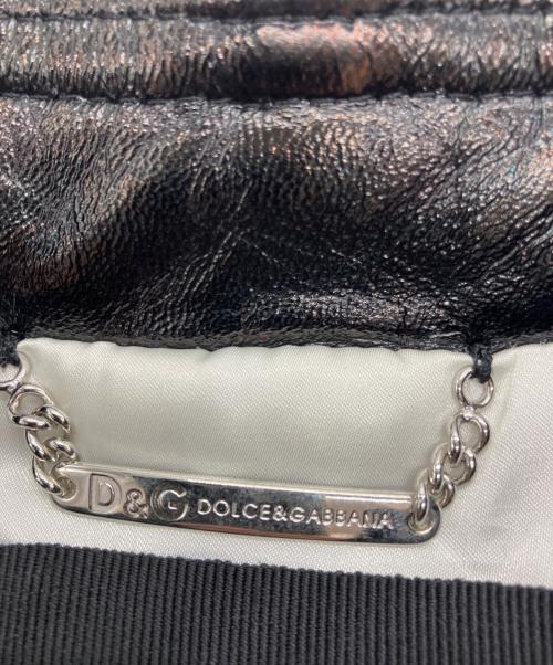 D&G（ディーアンドジー）D&G (ディーアンドジー) パテントラムレザージャケット ブラウン サイズ:40の古着・服飾アイテム