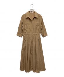 JUSGLITTY（ジャスグリッティー）の古着「サファリシャツワンピース」｜ブラウン