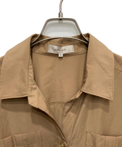 JUSGLITTY（ジャスグリッティー）JUSGLITTY (ジャスグリッティー) サファリシャツワンピース ブラウン サイズ:1の古着・服飾アイテム