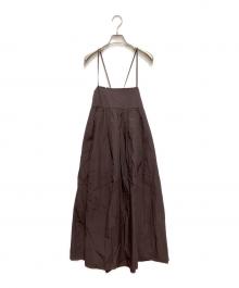 BEAUTY&YOUTH（ビューティーアンドユース）の古着「ナイロンコットン バックホール キャミワンピース」｜ブラウン