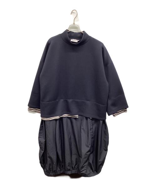nagonstans（ナゴンスタンス）nagonstans (ナゴンスタンス) ダンボールレイヤードドレス ネイビー サイズ:Mの古着・服飾アイテム
