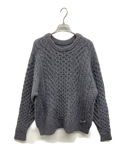 NKNIT（ンニット）NKNIT (ンニット) ハートケーブルニット グレーの古着・服飾アイテム
