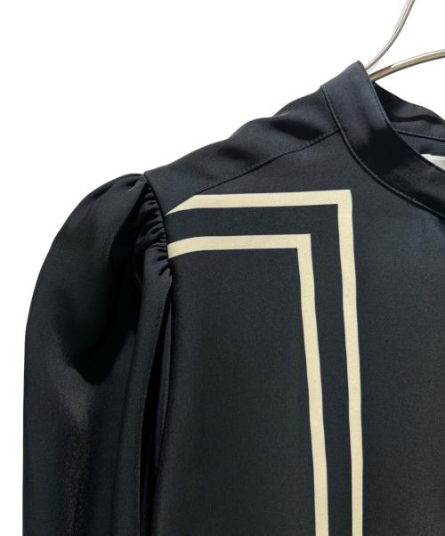 HYKE（ハイク）HYKE (ハイク) PRINTED BALLOON SLEEVE DRESS ネイビー サイズ:1の古着・服飾アイテム