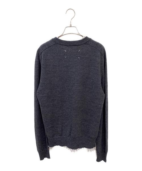 Maison Margiela（メゾンマルジェラ）Maison Margiela (メゾンマルジェラ) ダメージ加工クルーネックニット グレー サイズ:Mの古着・服飾アイテム