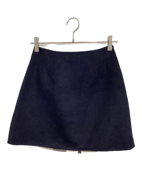 BLUE LABEL CRESTBRIDGE（ブルーレーベルクレストブリッジ）BLUE LABEL CRESTBRIDGE (ブルーレーベルクレストブリッジ) チェックリバーポリウール巻きスカート ネイビー サイズ:36の古着・服飾アイテム