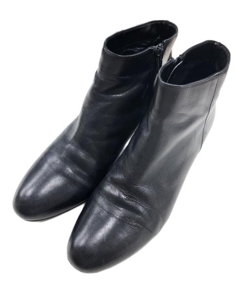 FABIO RUSCONI（ファビオルスコーニ）FABIO RUSCONI (ファビオルスコーニ) レザーショートブーツ ブラック サイズ:40の古着・服飾アイテム