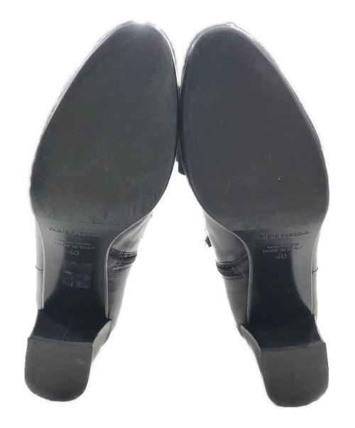 FABIO RUSCONI（ファビオルスコーニ）FABIO RUSCONI (ファビオルスコーニ) レザーショートブーツ ブラック サイズ:40の古着・服飾アイテム