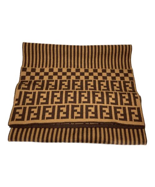 FENDI（フェンディ）FENDI (フェンディ) 総柄マフラー ブラウンの古着・服飾アイテム