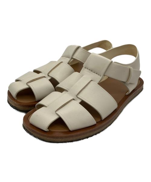 THE ROW（ザ ロウ）THE ROW (ザ ロウ) フィッシャーマン サンダル ホワイト×ブラウン サイズ:38の古着・服飾アイテム