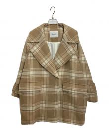 Diagram（ダイアグラム）の古着「ウールビーバーチェックコート」｜ベージュ