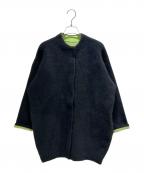 ELENDEEKエレンディーク）の古着「CN RACCOON MIX W CARDIGAN 512352627701」｜ブラック×グリーン