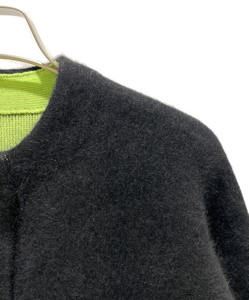 ELENDEEK（エレンディーク）ELENDEEK (エレンディーク) CN RACCOON MIX W CARDIGAN 512352627701 ブラック×グリーン サイズ:01 未使用品の古着・服飾アイテム