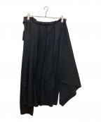 LIMI feuリミフゥ）の古着「ドッキングデザインスカートパンツ」｜ブラック