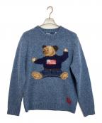POLO RALPH LAURENポロ・ラルフローレン）の古着「復刻ポロベアクルーネックセーター」｜ブルー