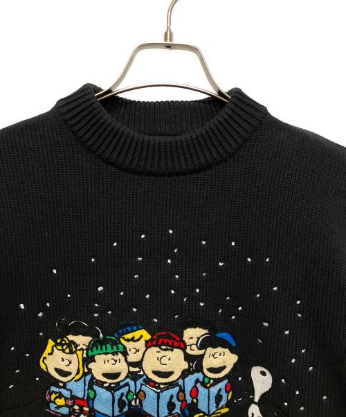 KITH（キス）KITH (キス) PEANUTS (ピーナッツ) クリスマスキャロル セーター ブラック サイズ:Sの古着・服飾アイテム