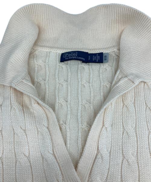 POLO RALPH LAUREN（ポロ・ラルフローレン）POLO RALPH LAUREN (ポロ・ラルフローレン) ノースリーブケーブルニットポロ アイボリー サイズ:Sの古着・服飾アイテム