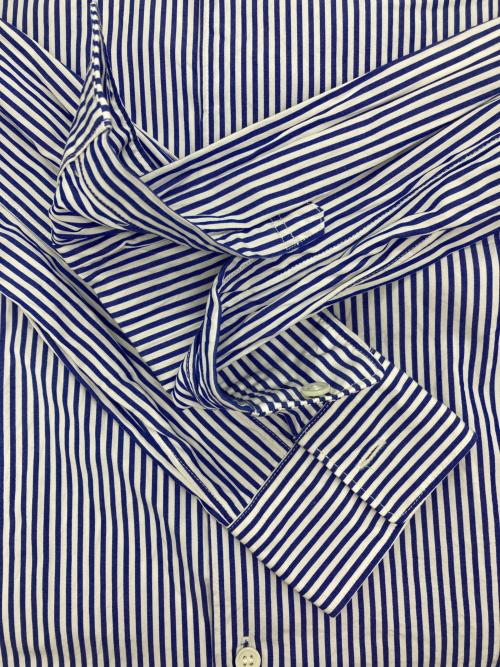 PLAY COMME des GARCONS（プレイコムデギャルソン）PLAY COMME des GARCONS (プレイコムデギャルソン) ストライプシャツ ブルー×ホワイト サイズ:Lの古着・服飾アイテム