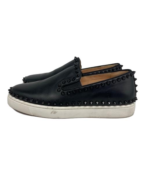 Christian Louboutin（クリスチャン・ルブタン）Christian Louboutin (クリスチャン・ルブタン) スタッズスリッポン ブラック サイズ:36の古着・服飾アイテム
