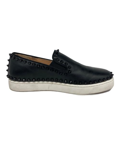 Christian Louboutin（クリスチャン・ルブタン）Christian Louboutin (クリスチャン・ルブタン) スタッズスリッポン ブラック サイズ:36の古着・服飾アイテム