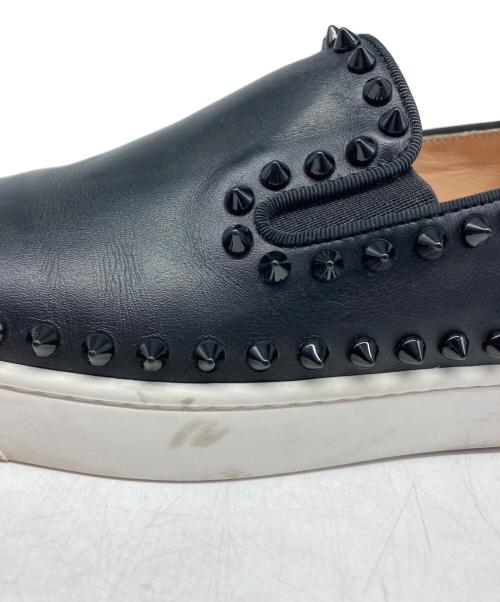 Christian Louboutin（クリスチャン・ルブタン）Christian Louboutin (クリスチャン・ルブタン) スタッズスリッポン ブラック サイズ:36の古着・服飾アイテム