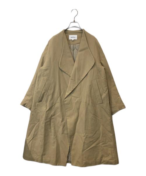 ENFOLD（エンフォルド）ENFOLD (エンフォルド) ダブルクロスノーカラーコート　300BS330-1870 ベージュ サイズ:38の古着・服飾アイテム