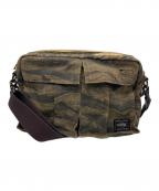 PORTER×LOVE&PEACEポーター×ラブアンドピース）の古着「ショルダーバッグ」｜ブラウン