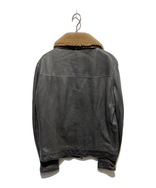 DELAN（デラン）DELAN (デラン) ムートンカラーレザージャケット ブラウン サイズ:46の古着・服飾アイテム