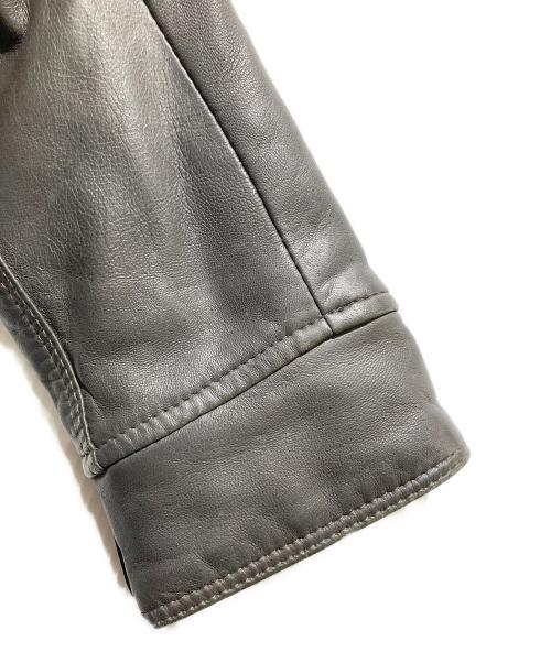 DELAN（デラン）DELAN (デラン) ムートンカラーレザージャケット ブラウン サイズ:46の古着・服飾アイテム