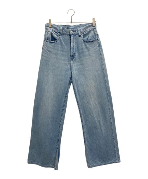 NOLLEY'S（ノーリーズ）NOLLEY'S (ノーリーズ) スリットフレアハイウエストデニム ブルー サイズ:Lの古着・服飾アイテム