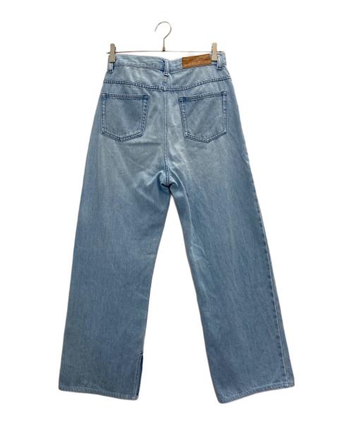 NOLLEY'S（ノーリーズ）NOLLEY'S (ノーリーズ) スリットフレアハイウエストデニム ブルー サイズ:Lの古着・服飾アイテム