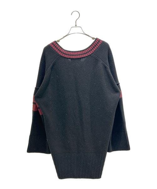 AP STUDIO（エーピーストゥディオ）AP STUDIO (エーピーストゥディオ) ラインVネックオーバープルオーバー ブラック サイズ:Fの古着・服飾アイテム