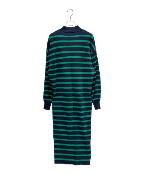 L'appartement（アパルトモン）L'appartement (アパルトモン) ボーダーニットワンピース ネイビー×グリーン サイズ:Fの古着・服飾アイテム
