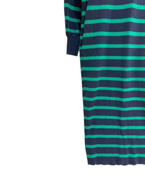 L'appartement（アパルトモン）L'appartement (アパルトモン) ボーダーニットワンピース ネイビー×グリーン サイズ:Fの古着・服飾アイテム