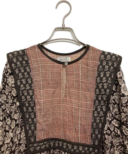 saruche（サルーチェ）saruche (サルーチェ) ブロックプリントワンピース ブラウン サイズ:Fの古着・服飾アイテム