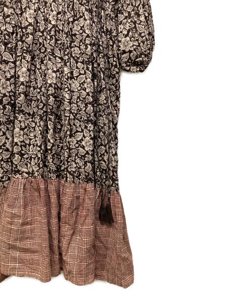saruche（サルーチェ）saruche (サルーチェ) ブロックプリントワンピース ブラウン サイズ:Fの古着・服飾アイテム