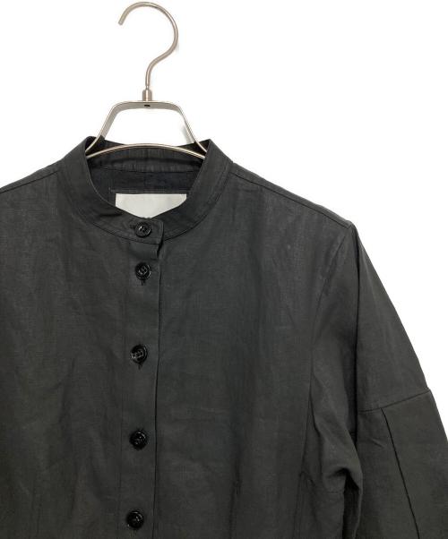 JIL SANDER（ジルサンダー）JIL SANDER (ジルサンダー) スタンドカラー コーティングリネンシャツワンピース ブラック サイズ:32の古着・服飾アイテム