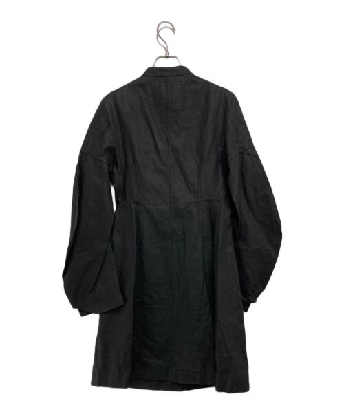 JIL SANDER（ジルサンダー）JIL SANDER (ジルサンダー) スタンドカラー コーティングリネンシャツワンピース ブラック サイズ:32の古着・服飾アイテム