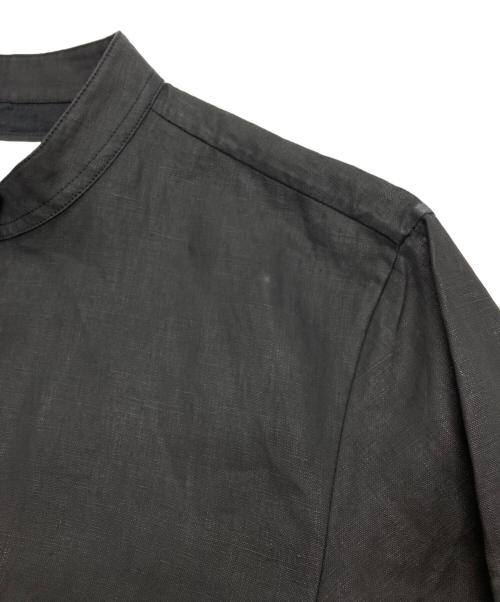 JIL SANDER（ジルサンダー）JIL SANDER (ジルサンダー) スタンドカラー コーティングリネンシャツワンピース ブラック サイズ:32の古着・服飾アイテム
