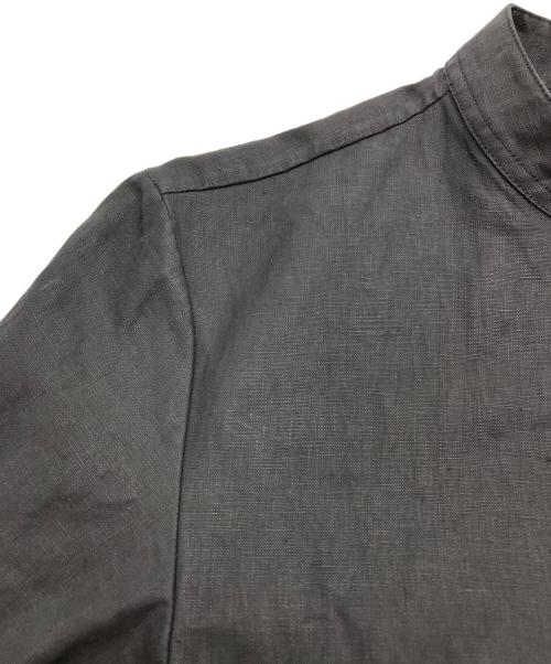 JIL SANDER（ジルサンダー）JIL SANDER (ジルサンダー) スタンドカラー コーティングリネンシャツワンピース ブラック サイズ:32の古着・服飾アイテム