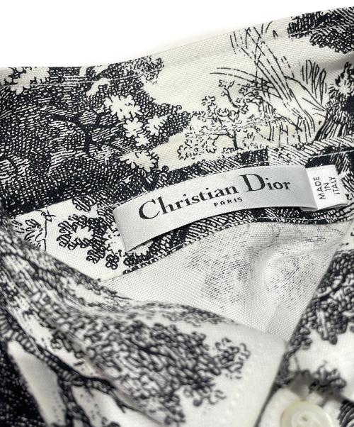 Christian Dior（クリスチャン ディオール）Christian Dior (クリスチャン ディオール) トゥワルドゥジュイコットンシャツ ホワイト×ブラック サイズ:36の古着・服飾アイテム